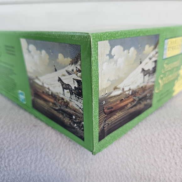 MB Puzzle Charles Wysocki Seasonal Splendor Feathered Critics 1000 PC Americana - Picture 9 of 11